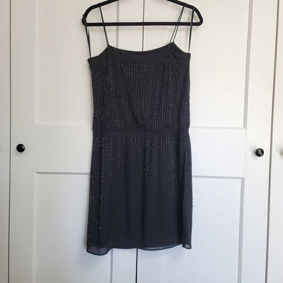 Ann Taylor spaghetti strap beaded black dress - Picture 4 of 12